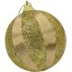 2. BRUCHSICHERE KUNSTSTOFF-KUGELN 8 CM GOLD 6 STÜCK STRIPES MICA