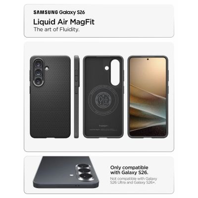 6. Spigen Liquid Air Mag MagSafe Hülle für Samsung Galaxy S26 - Schwarz