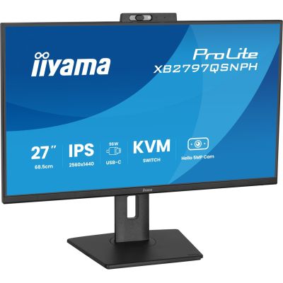 7. iiyama ProLite XB2797QSNPH-B1 27-Zoll-IPS-LCD-Monitor (4 ms, 2560 x 1440 Pixel, 350 cd/m², HDMI/DP/USB 2) Schwarz