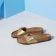 4. Birkenstock Madrid Birko-Flor Gold Damen Regular Wide Gold Flip-Flops (1016106)