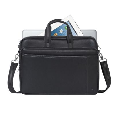 2. RIVACASE ORLY 16"-Laptoptasche, Schwarz, wasserdichtes Material, Fächer für 10,1"-Tablet, Smartphone, Dokumente und Zubehör