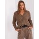 Braune Damen-Strickjacke mit Zopfmuster (BA-SW-8001-1.16P)