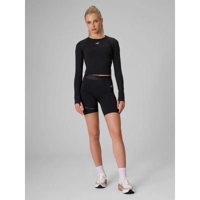 5. Damen-Trainingsshirt mit langen Ärmeln, schmal geschnitten, schnelltrocknend, Größe 4F 4FWAW26TFLOF595-20S