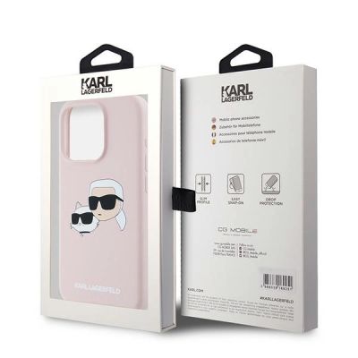 8. Karl Lagerfeld Silikon Karl&Choupette MagSafe Case für iPhone 15 Pro Max - Pink