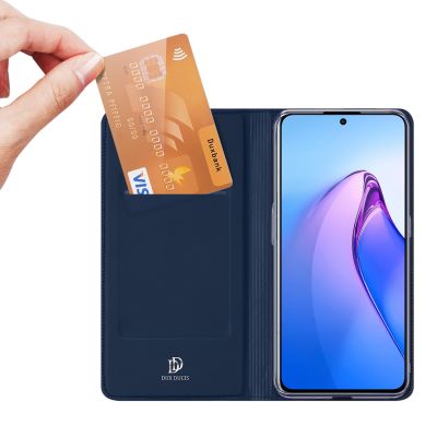2. Dux Ducis Skin Pro Hülle für Oppo Reno 8 Pro Flip Cover Card Wallet Stand blau