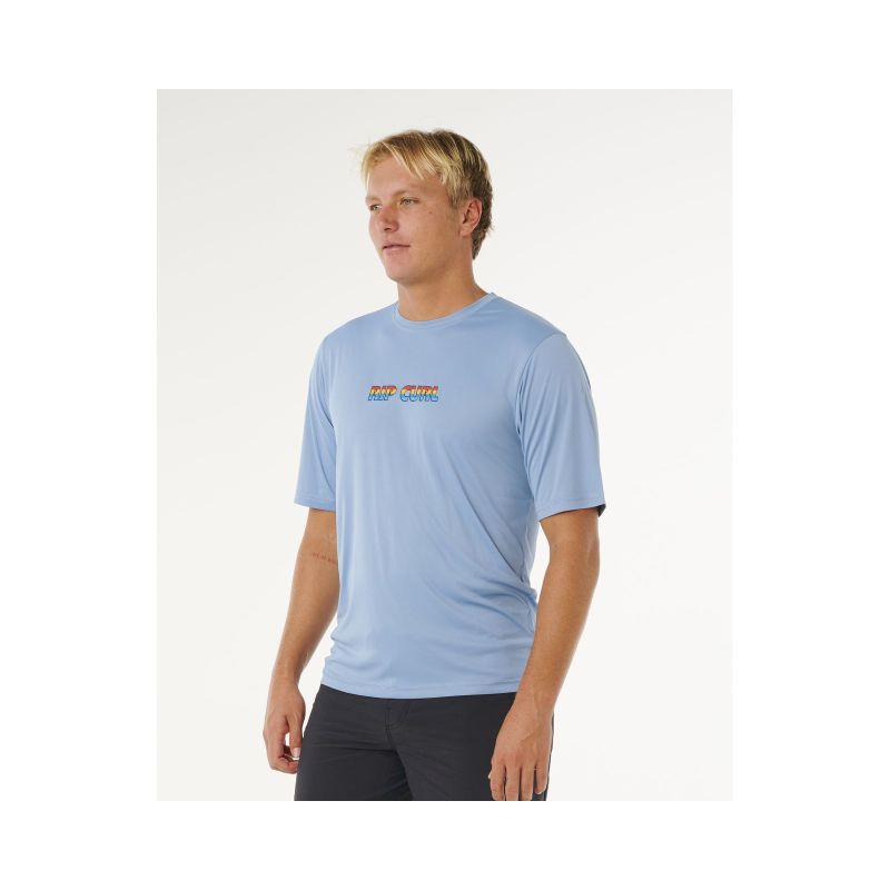 2. Herren Lycra RIP CURL Icons Of Surflite UPF Kurzarmhemd blau