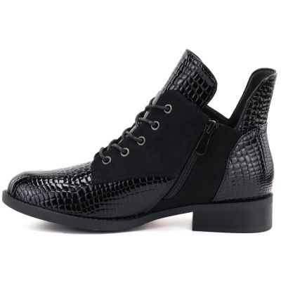 7. Damen-Ankle-Boots aus Lackleder, schwarz, Vinceza HX27-16524