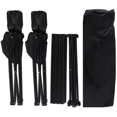 9. Faltbares Touristen-Set 3-in-1 Tisch und 2 Stühle Schwarz Enero Camp