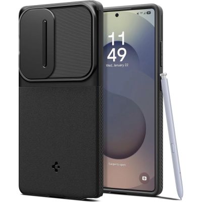 Spigen Optik Armor Hülle für Samsung Galaxy S25 Ultra - Schwarz