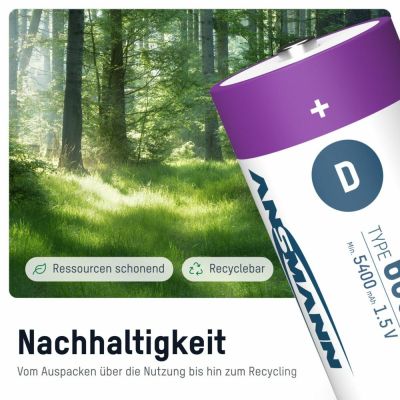 11. Ansmann 1314-0005 Haushaltsbatterie Wiederaufladbarer Akku D Lithium-Ionen (Li-Ion)