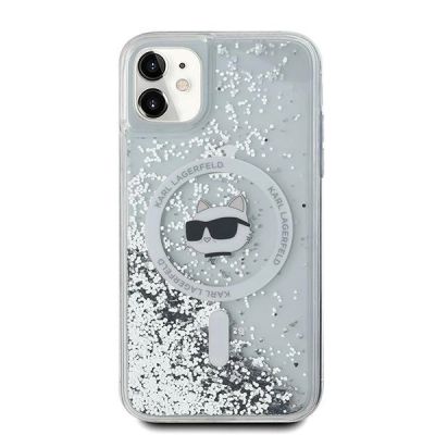 3. Karl Lagerfeld Liquid Glitter Choupette Head MagSafe Hülle für iPhone 11 / Xr – Transparent