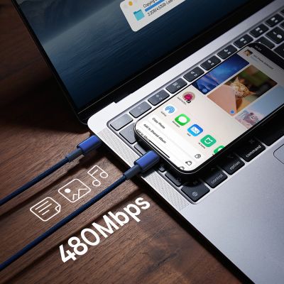 11. Baseus Tungsten Gold USB-C / USB-C 100W Kabel 1m - Marineblau