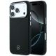 Mercedes Leder-Halbhülle in Holzoptik mit MagSafe-Funktion für iPhone 17 Pro / 18 Pro – Schwarz