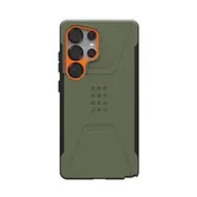 7. Urban Armor Gear Schutzhülle für Zivilisten, 17,3 cm (6,8 Zoll) (Samsung Galaxy S25 Ultra), Olivgrün, Orange