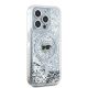 4. Karl Lagerfeld Liquid Glitter Karl Head MagSafe Hülle für iPhone 15 Pro – transparent