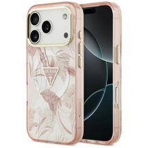 Guess Jungle Tonal Triangle MagSafe Hülle für iPhone 17 Pro Max – Pink