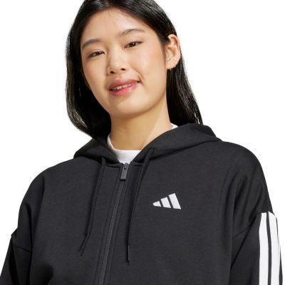 6. adidas Essentials 3-Streifen-Kapuzenpullover mit durchgehendem Reißverschluss W JE1283