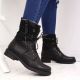 2. Jezzi W JEZ254A Arbeitsstiefel mit Schnürung und Reißverschluss, schwarz
