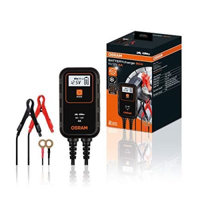 10. BATTERYcharge 904 Ladegerät, Ladespannung: 6/12 V OSRAM, Ladestrom: 4 A, Versorgungsspannung: 230 V, Batterietyp: AGM/Li-Ion/VRLA