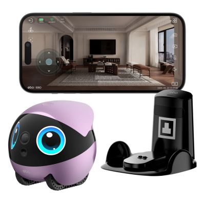 2. EnaBot - EBO AIR 2 Plus Heimroboter - Begleiter mit Überwachungs- und Videoanruffunktion (lila)