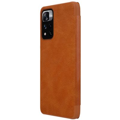 6. Nillkin Qin Case Hülle für Xiaomi Redmi Note 11 Pro+ (China) / Redmi Note 11 Pro (China) / Mi11i HyperCharge Kameraschutz Holster Cover Flip Case Braun