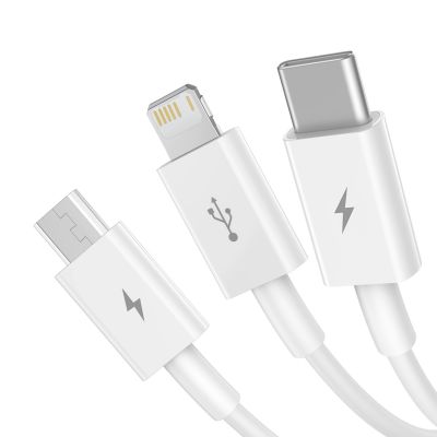 2. Baseus Superior Series USB-A - USB-C / Lightning / Micro-USB 3,5A Kabel 1 m - weiß