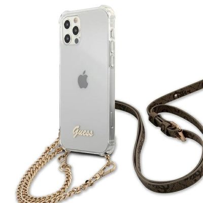 2. Guess GUHCP12MKC4GSGO iPhone 12/12 Pro 6.1" Transparente Hartschale 4G Goldkette