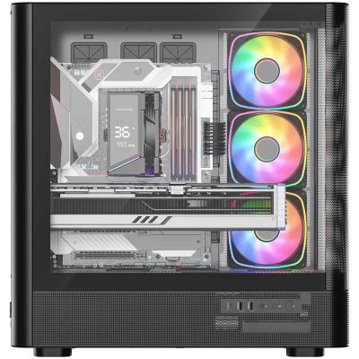 10. MODECOM VOLCANO AQ 300 ARGB MIDI SCHWARZES GEHÄUSE