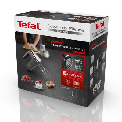 5. Tefal Powermix Silence HT650E 600W Silberner Handmixer