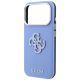 6. Guess Grained & Big Resin Logo Case für iPhone 18 Pro Max / 17 Pro Max - Blau