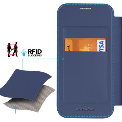 13. Dux Ducis Skin X Pro Hülle für Samsung S24+ mit Magnetring und Klappe – Blau