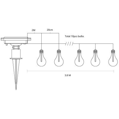 15. Solar-Gartenlampen-Girlande, Solarkette, 4,9 m, 40 LEDs, warmweiß