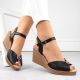 2. Filippo W PAW526B schwarze Keilsandalen aus Leder mit Verzierung