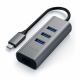 Satechi Aluminium-Hub 2in1 - Aluminium-Hub für Laptops und Desktop-PCs USB-C (3x USB-A, Ethernet) (Space Grau)