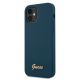 2. Guess, GUHCP12SLSLMGBL iPhone 12 mini 5,4" blau/blaues Hardcase Metall-Logo-Skript
