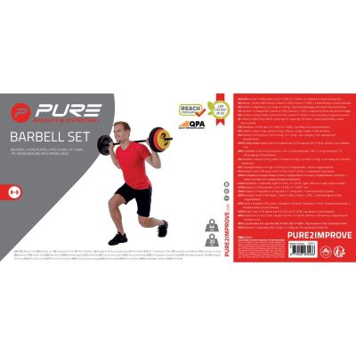 9. Zusammenklappbare Hantelstange aus Verbundmaterial, 20 kg, 130 cm, Pure 2 Improve