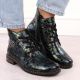 15. Damen-Lackstiefeletten in grüner Kroko-Optik Rieker 71205-90