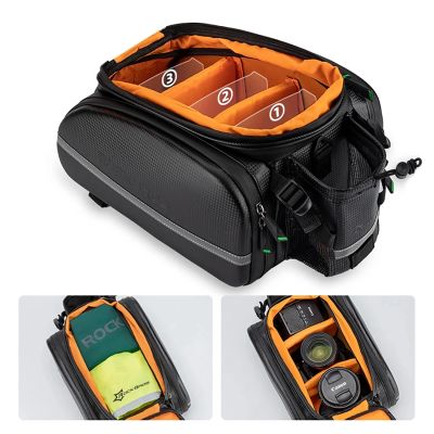 6. Rockbros A6-6 Fahrradtasche für den Kofferraum, 35 l, mit ausklappbaren Taschen – Schwarz