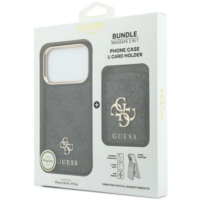 9. Guess 4G MagSafe-Wallet-Case für iPhone 18 Pro / 17 Pro – Schwarz