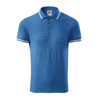 3. Malfini Urban M MLI-21914 azurblaues Poloshirt
