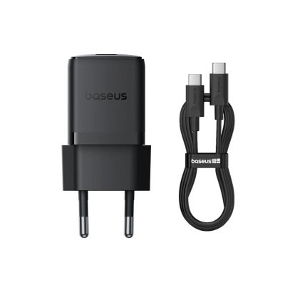6. Baseus Palm 30W Wandladegerät mit 60W USB-C Kabel (1 m) – Schwarz