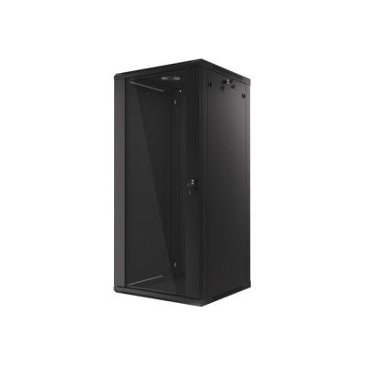 19. Lanberg WF01-6627-10B einteiliger Schrank (27 HE; 1300 mm / 600 mm / 600 mm; Wandmontage; Glas; 19 Zoll; schwarz)