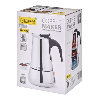 10. MAESTRO MR-1660-2 Kaffeemaschine aus Stahl