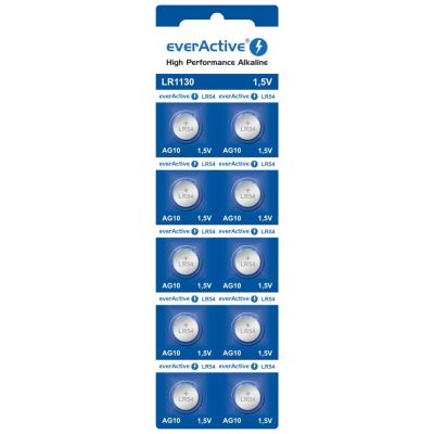 EVERACTIVE ALKALINE-BATTERIEN MINI AG10 G10 LR1130 LR54, BLISTERPACKUNG 10 STÜCK EVAG10