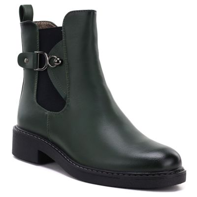 Damen-Ankle-Boots, gefüttert, grün, M.Daszyński SA252-7