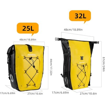 2. wasserdichte Rockbros-Gepäcktasche, gelb