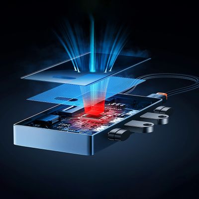 14. Baseus PioneerJoy 4xUSB-A 3.0 USB-C Hub – Grau