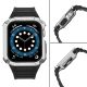 4. Protect Strap Band für Apple Watch 38/40/41mm Panzergehäuse Armband - Schwarz, Silber