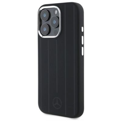 2. Mercedes MEHMP16L23SUVSK iPhone 16 Pro 6,3" schwarz/schwarz Hardcase Silikon Vertical Tonal Stripes MagSafe