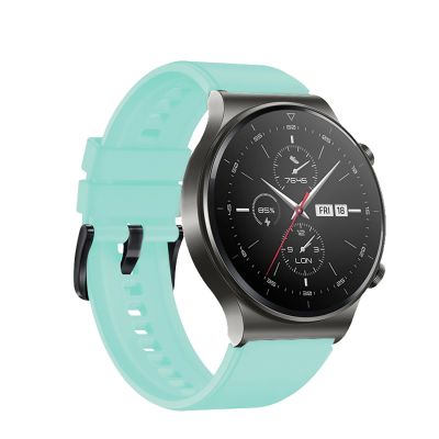 2. Silikonarmband für Huawei Watch GT 2 / 3 / 4 / 2 Pro / 3 Pro / 4 Pro / GT 2e - Hellgrün